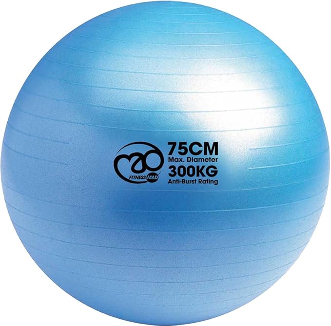 Fitness Mad 300Kg Swiss Ball Only 75Cm Blue Sports