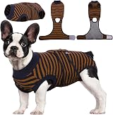 Kuoser Dog Surgery Recovery Suit Soft Post-Op Onesie Brown M