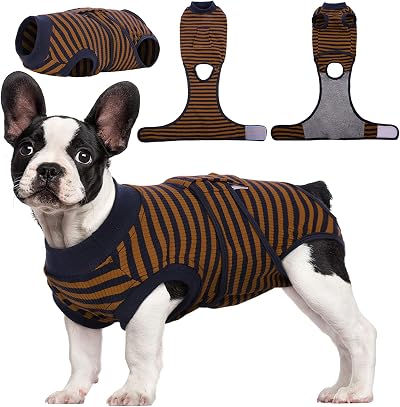 Kuoser Dog Surgery Recovery Suit Brown XS Post-Op Comfort