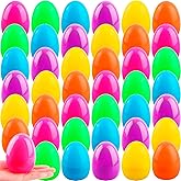 Haconba 42 Pack 4 Inch Large Easter Eggs Colorful Plastic Easter Egg Big Flat Bottom Fillable Easter Egg Bulk for Easter Party Supplies Basket Fillers, 6 Colors
