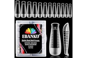 EBANKU Poly Gel Nail Forms, 120 PCS T-Shape Dual Nail Forms for Builder Gel Square Nail Extension Tips for Structure Nail Art Manicure Tools Salon at Home-12 Sizes