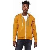 BELLA+CANVAS Unisex Poly-Cotton Fleece Zip Hooded Sweatshirt L Heather Mustard