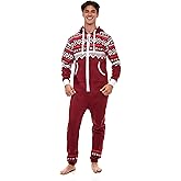 Skylinewears Adult Onesie One-Piece Pajama Jumpsuits Long Sleeve Playsuit with Hood, Non Footed Pajama for Men & Women