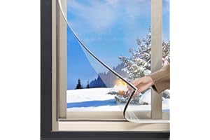 DIY Magnetic Window Insulation Kit Indoor Clear Film for Heat and Cold Cut-to-Size up to 150x155cm(59"x61") Transparent Windo