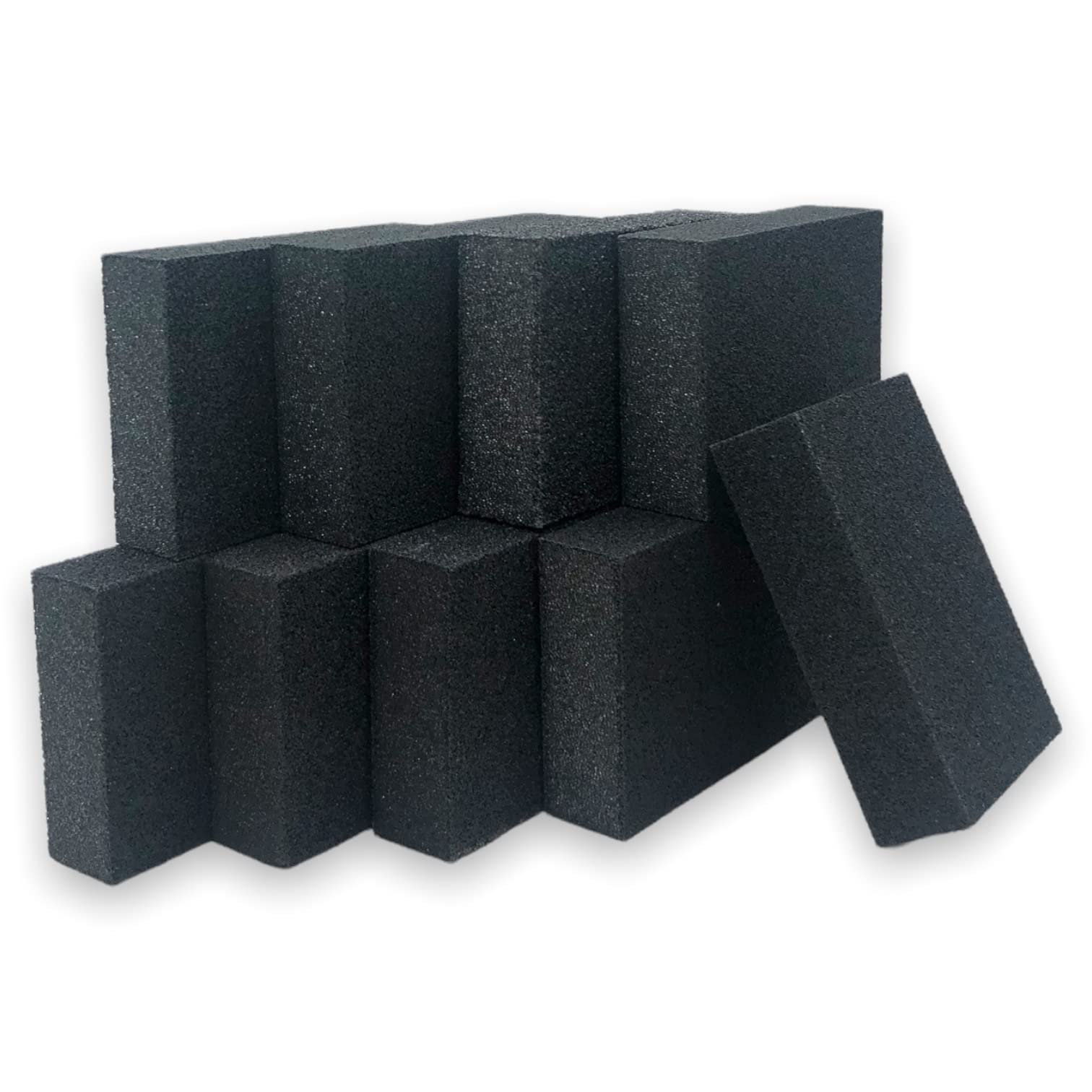 Creavvee 9 Pack Abrasive Sponge, Wet and Dry Dual-use, Sanding Block Fine Medium and Coarse Grits, Washable and Reusable, Ideal for Wood and Metal Polishing, Black, Set 300 x 200 mm, 100x70x25mm, 2025