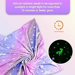 Unicorn Glow in The Dark Blanket, Unicorn Blanket