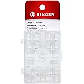 Singer Class 15J Bobbins, Transparent, Assorted Colors, 12-Count