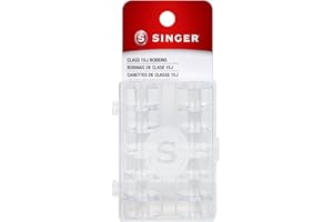 Singer Class 15J Bobbins, Transparent, Assorted Colors, 12-Count
