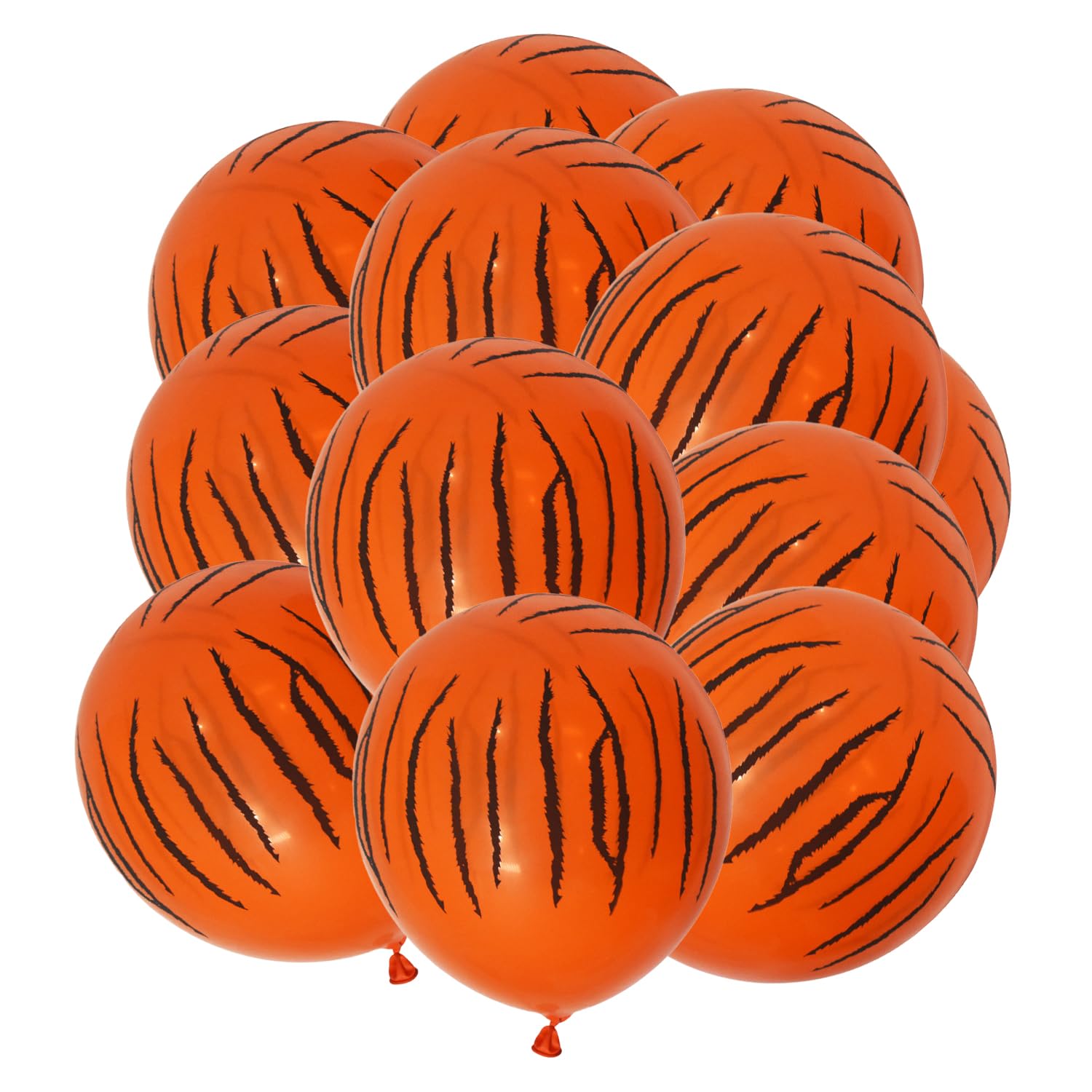 BORFUE 36Pcs Tiger Balloons Animal Tiger Pattern Foil Balloons Jungle Animal Balloons for Party Supplies Baby Shower Balloon Decorations