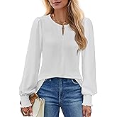 BMJL Womens Long Sleeve Blouses Dressy Casual Work Fall Tops 2024 Trendy Keyhole Shirts