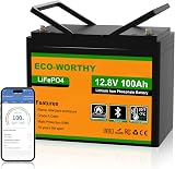 ECO-WORTHY 12V 100Ah LiFePO4 Battery Group 24 with Bluetooth Low Temp Protection