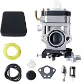 Annolai 300486 43cc Carburetor For Earthquake E43 MC43 Auger Tiller Parts | For Earthquake 43cc Viper Engine E43 E43CE Auger MC43 MC43E Cultivator Powermate 43cc Tiller Carburetor w 3004156 Air Filter
