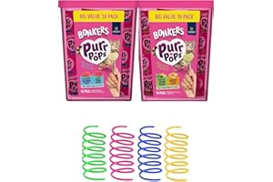 Bonkers Purrpops Freeze-Dried Cat Treats, 2-18 Pack Variety Bundle with Salmon & Tuna, Catnip & Chicken Flavors, Plus 4 Cat Spring Toys