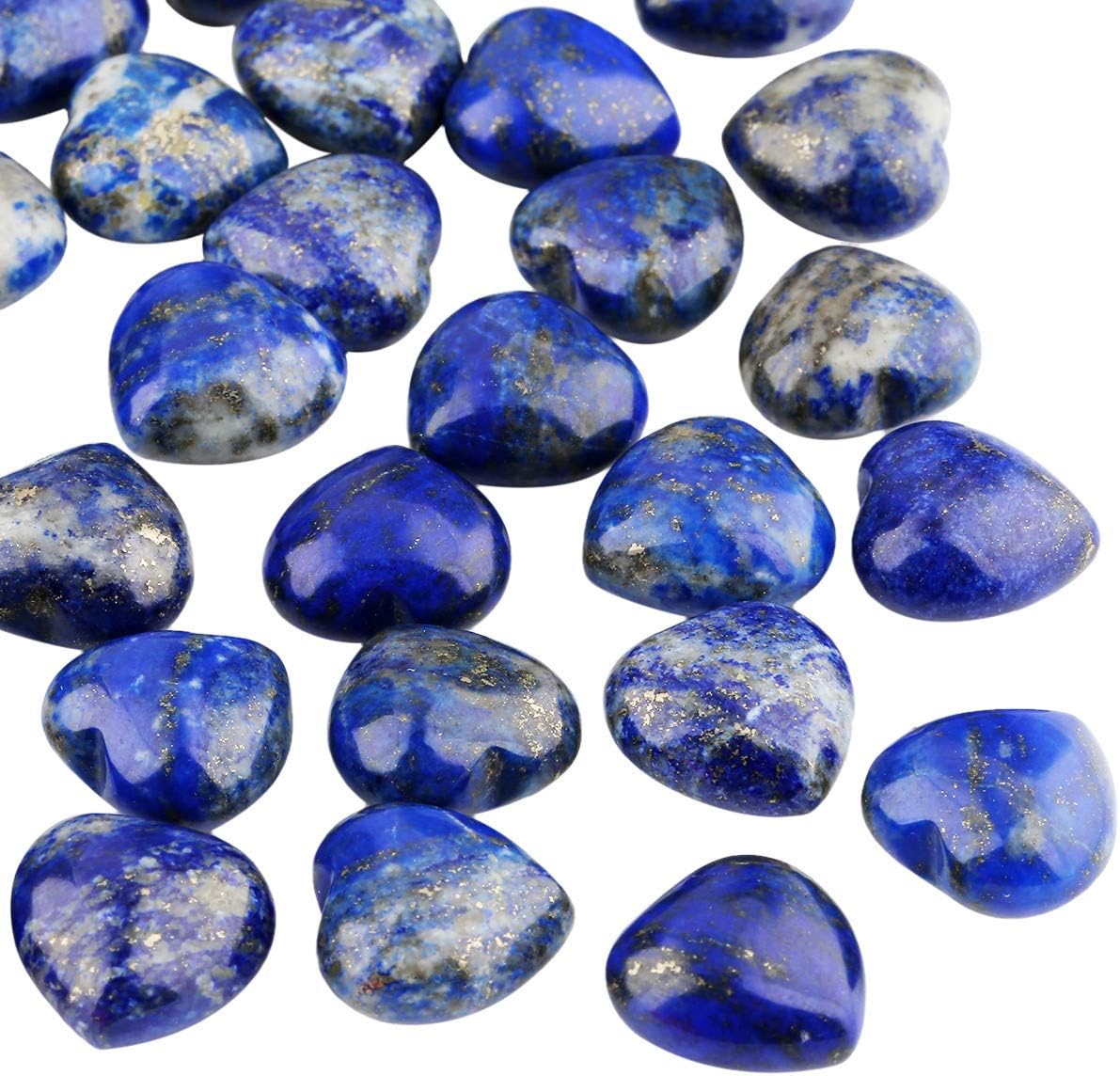 Nupuyai 12pcs Lapis Lazuli Crystal Heart Love Palm Worry Stone for Chakra Healing Carved Stone for Home Decoration 1.5cm - Image 3