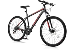 Ktaxon Mountain Bike 24/26/27.5 Inch Men & Women Mountain Bike with 21-Speed Adult Bikes, Double Disc Brake, Suspension Fork and High Carbon Steel Frame