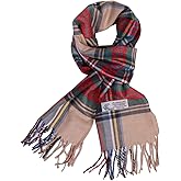 TZ Promise Herringbone Houndstooth Checked Pattern Cashmere Feel Classic Soft Luxurious Winter Scarf For Men Women