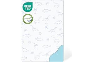 Mochen Pack and Play Mattress Pad, Dual Sided Memory Foam Pack N Play Mattresses for Baby Toddlers, 38x26 Portable Mini Crib Mattress with Ultra-Soft Dinosaurs Cover, Removable & Washable
