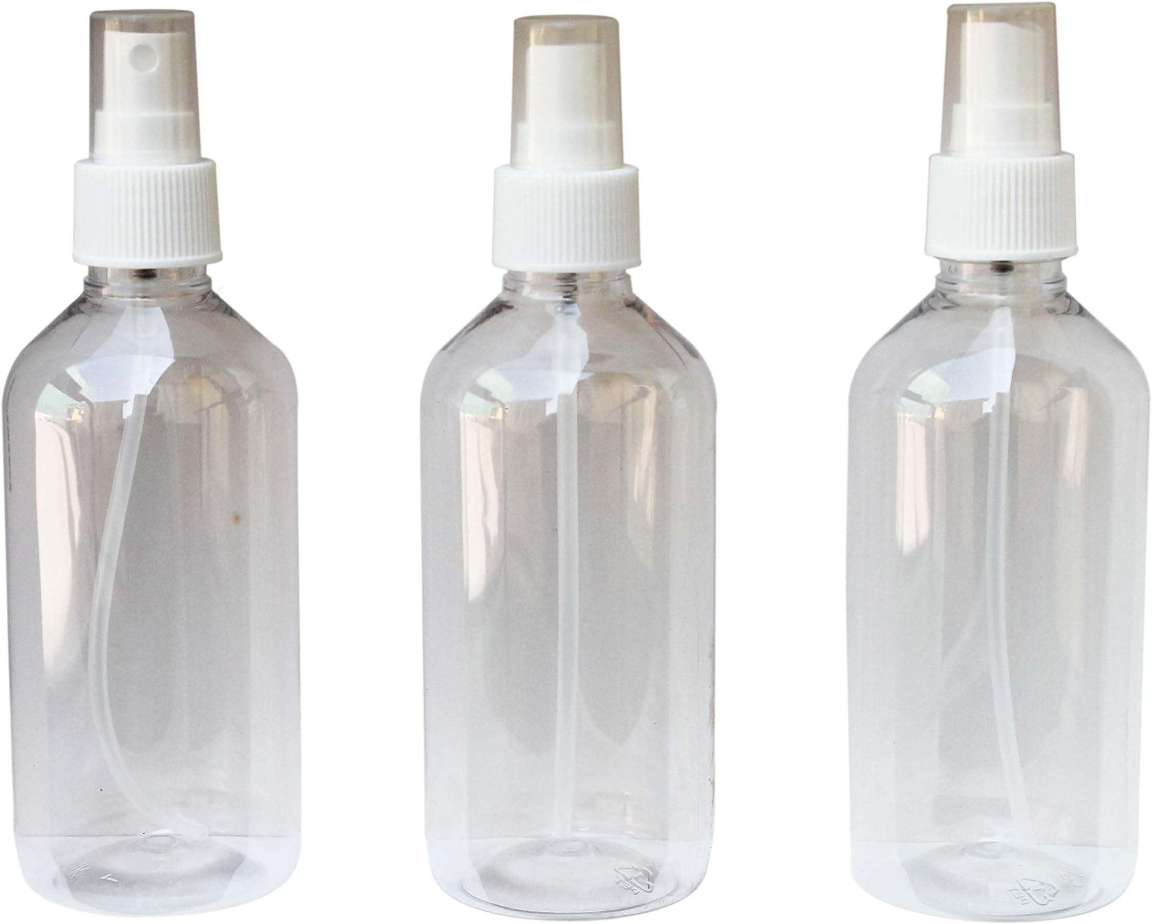 Dcenterprises Transparent Plastic Empty Spray Bottle (Pack of 3, White) 250 ml Bottle
