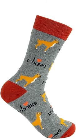 Amazon Com Socks With Dogs On Them Unisex I Love Boxers Clothing