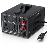 1500W Voltage Converter Transformer(110V to 220V or 220V to 110V) Step Up/Down Converter 110/120 Volt - 220/240 Volt w/US Power Cord,Circuit Breaker Protection, LCD Screen Display, Manual Setting