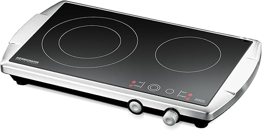 Rommelsbacher Doppelkochplatte Ct 3400 E Made In Germany Schott Ceran Kochflache 2 Kochzonen Energiesparend Kurze Aufheizzeit Stufenlose Regelung Versenkbare Knebel Edelstahl 3400 Watt Amazon De Elektro Grossgerate