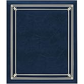 Pioneer Photo Album Post Bound, Clear Pocket Photo Album with Solid Color Covers, Holds 12-5x7" And 4-8" X 10" Photos, Color: Navy Blue.