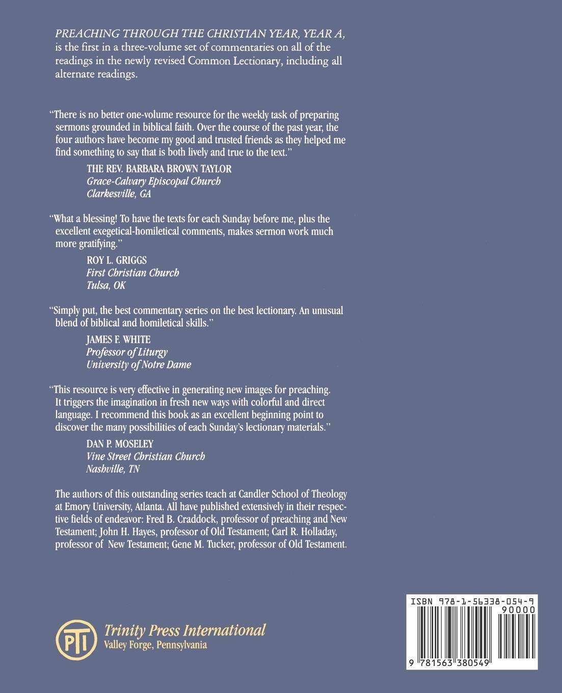 Preaching Through The Christian Year Year A A - 