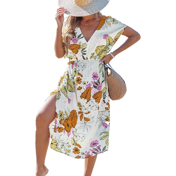CUPSHE Women's Floral Lace Trim Mini Dress - Sleeveless Summer Beach Dress, 100% Rayon, S-XL Sizing - View #12