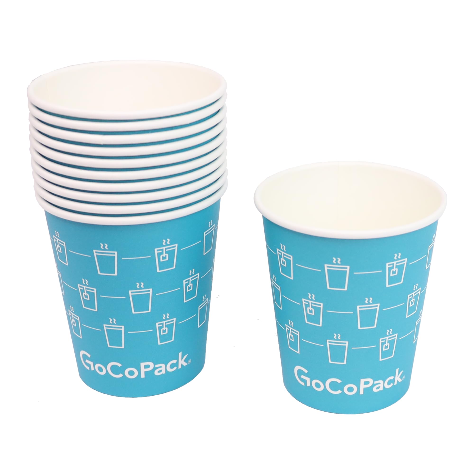 GoCoPack Paper Cups: Pack of 50-12oz (340ml) Disposable Single Wall Strong Paper Coffee Cups - Perfect for Hot and Cold Drinks