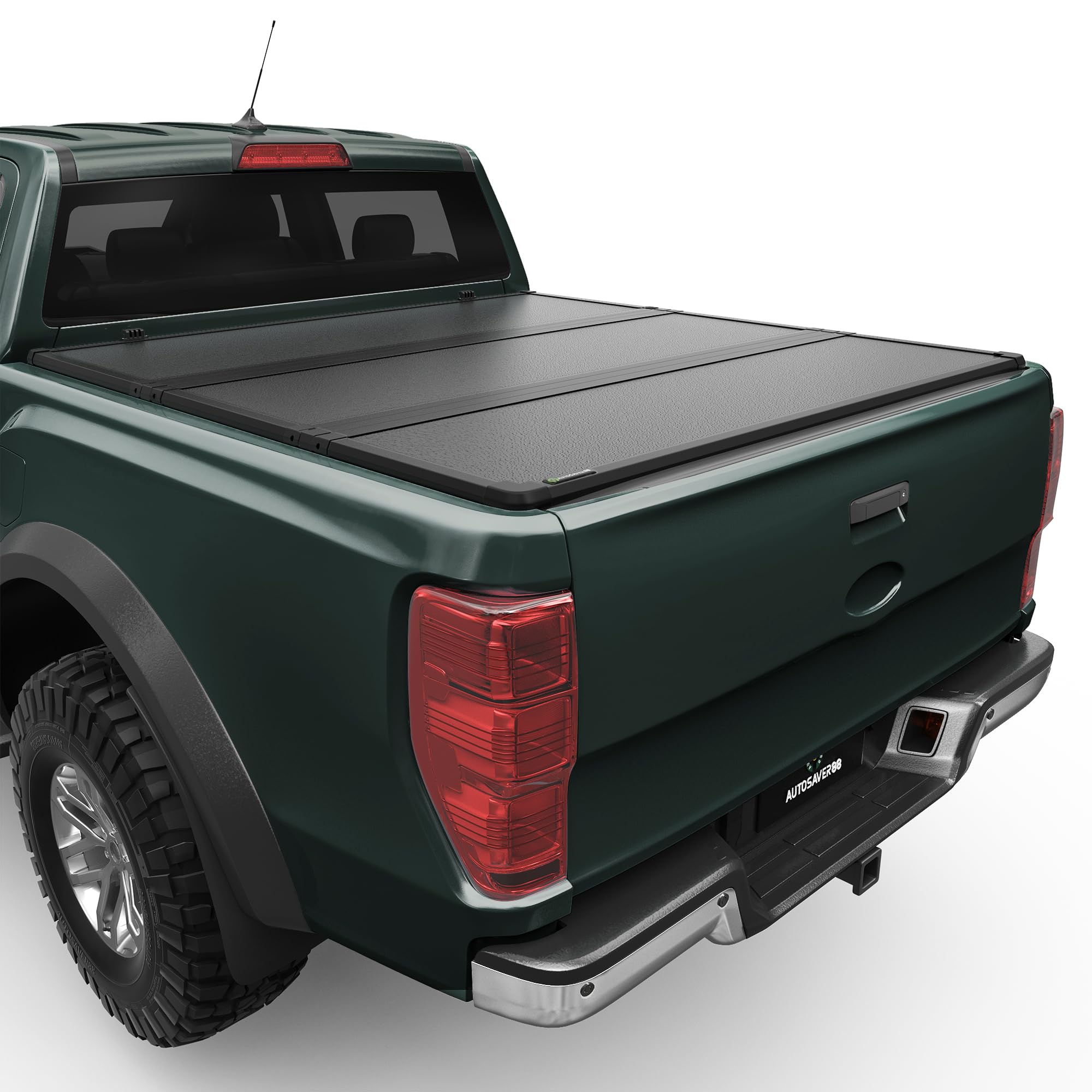 AUTOSAVER88 FRP Hard Tri-fold Truck Bed Tonneau Cover Compatible with Ford Maverick 2022 2023 2024 2025 2026 4.5 Feet Bed Image