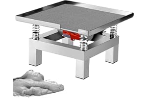 EPIDIOXI Concrete Vibration Table 13.8x13.8“ Vibrating Test Bench Model Plaster Shaker with Cloth Mat, Stainless Steel Vibrating Table for Concrete Molds Resin 110V