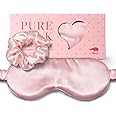 LitBear 100% Pure Silk Sleep Mask, 22 Momme 6A Silk Fabric and Filling, Total Light Blocking Mulberry Silk Eye Mask Sleeping for Women, Men, Side Sleepers, Includes Travel Pouch and Silk Scrunchie