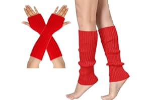 Leoparts Leg Warmers for Women 80s Ribbed Knit Leg Warmers for Dance Yoga Sports Cosplay Costume Party Accessory