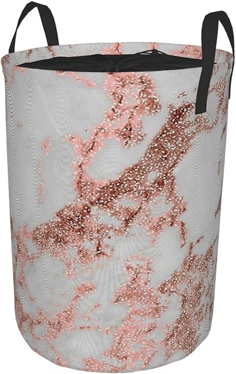 Amazon Co Jp ローズ ゴールド 大理石 ランドリーバスケット 折りたたみ 締め出来る ランドリーバッグ 大容量 洗濯カゴ 収納ボックス 収納バッグ おしゃれ 取っ手付き 防水 雑貨整理 収納便利 41 9cmx54 9cm ホーム キッチン