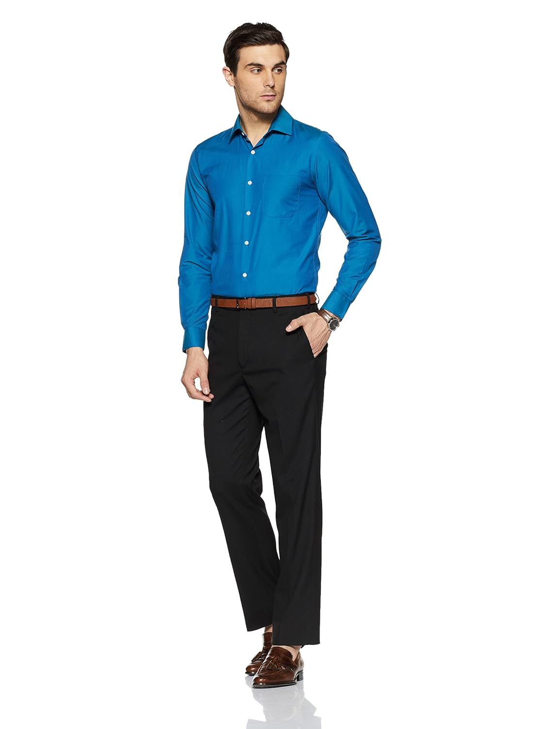 park avenue men's slim fit formal trousers