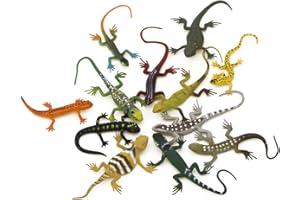 Kvvdi 12pcs 5 Inch Colorful Fake Plastic Lizard Toys Action Figure Reptile Toy Lizards Realistic Favors