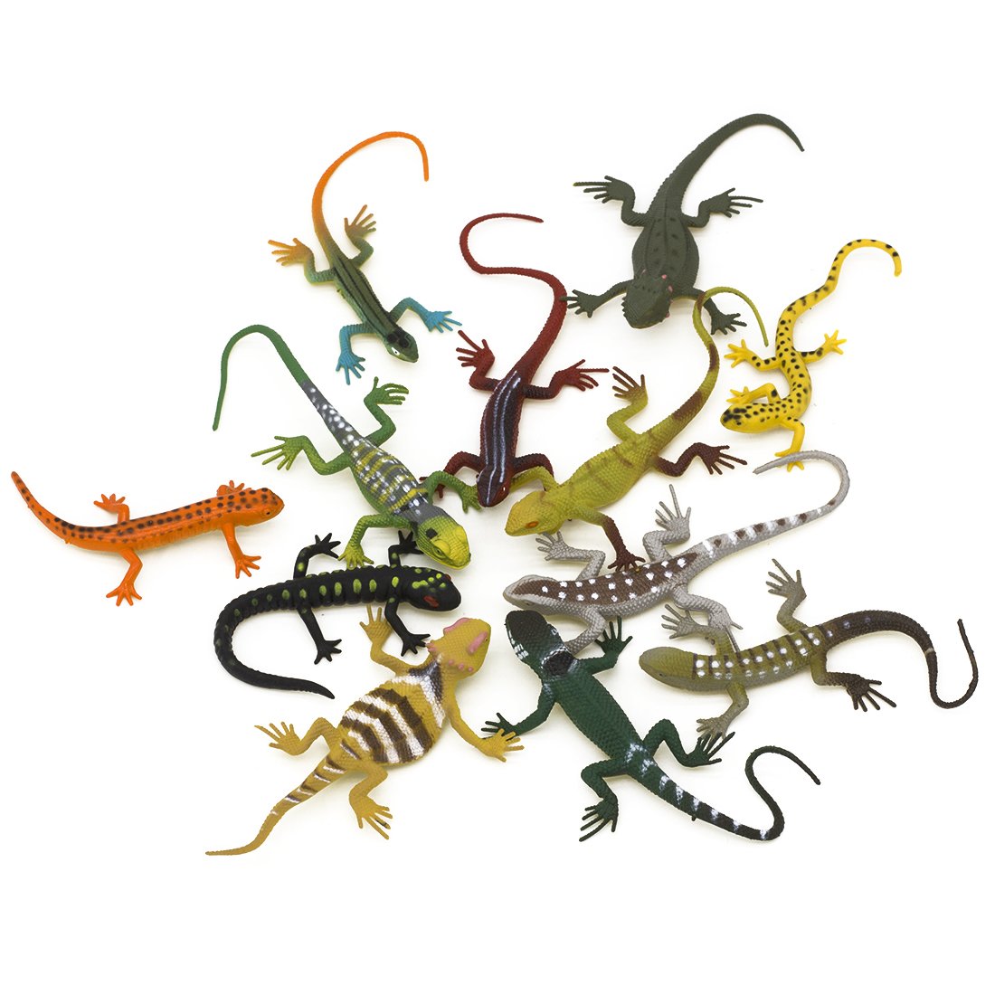Photo 1 of Kvvdi 12pcs 5 Inch Colorful Fake Plastic Lizard Toys Action Figure Reptile Toy Lizards Realistic Favors