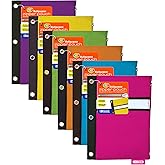 BAZIC Products Pencil Pouch 3 Ring Binder Pouch w/Rivet Enforced Rings Holes, Zipper Pouches Bag, Assorted Color, 6-Pack