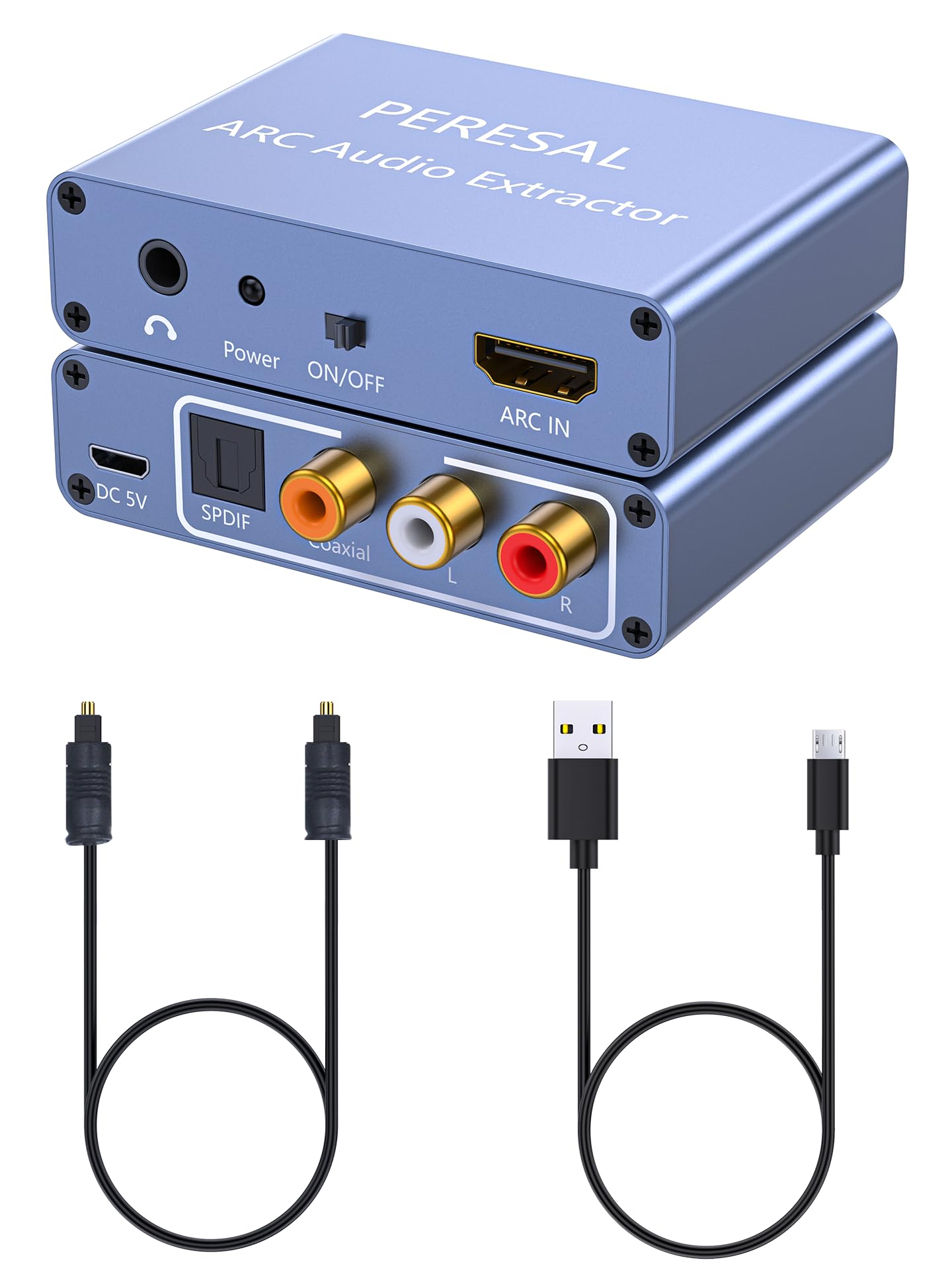 Photo 1 of 192KHz HDMI ARC Audio Extractor with Optical Cable ARC Converter HDMI ARC to Optical TOSLINK SPDIF Coaxial, RCA+3.5mm Jack L/R Stereo, Audio Splitter for HDTV to Soundbar Amplifier Speakers headphones