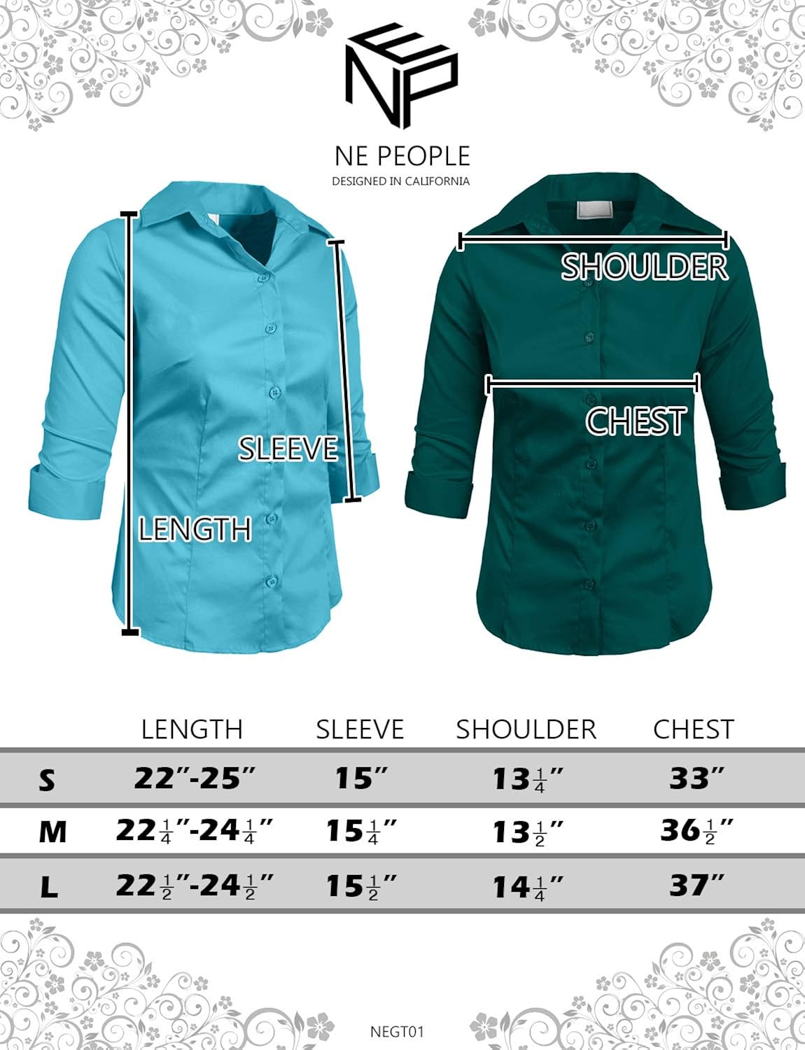 NE PEOPLE Girl's Simple Casual 3/4 Sleeve Roll Up Button Down Blouse Shirts: Clothing