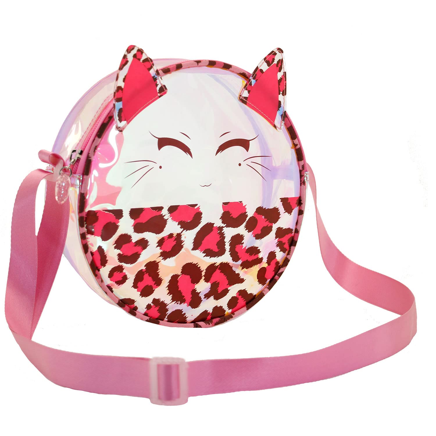 Oh My Pop! Feline-Laser Round Shoulder Bag, Pink