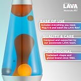 Lava Lamp 2117 Orange Wax Blue Liquid Silver Base Cap 14.5in view 2