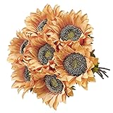 Laelfe 7PCS Vintage Sunflowers Artificial Flowers
