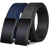 WONDAY 2 Pack Ratchet Belts for Men – Nylon Web Belts with Quick Release Buckle for Golf Work Casual Tactical Use