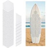 Klyyo Clyro 36 Pcs Clear Hexagon Surfboard Traction Pad DIY Set | Non Slip Wax Free PEVA Surfboard Deck Grip Pad with 8 Semi Hex Pads for Skimboards Paddleboards Skateboards Accessories