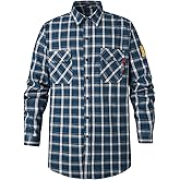 SKSAFETY 7oz FR Shirts for Men, Welding Shirt Hi Vis Flame Resistant 100% Cotton Fire Retardant Longsleeve Shirt CAT2