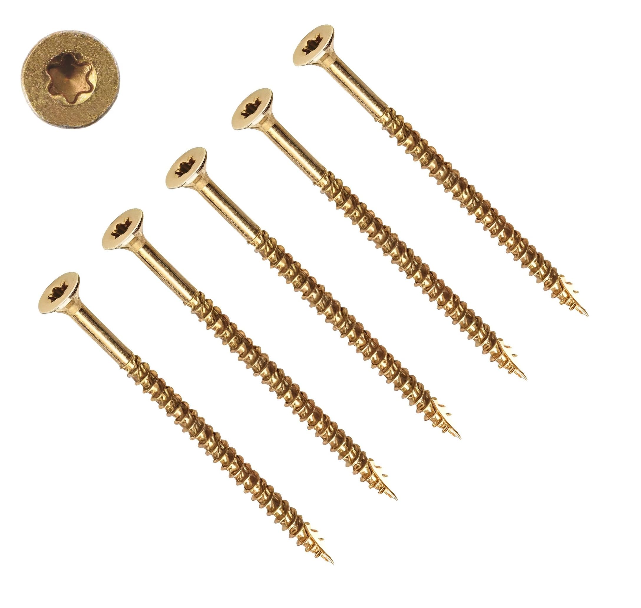 TERF® High Performance Multi Purpose Screw 6.0 X 150mm Torx Drive Flat Countersunk Head Wood Screws 6.0mm X 150mm (No.12 X 6) For Hardwood Decking MDF Plastic and Sheet Metal - Pack of 25