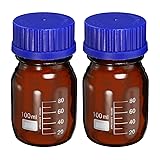PATIKIL 100mL Reagent Media Bottle, 2Pcs Round