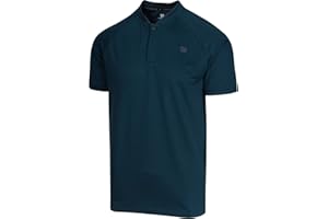 Three Sixty Six Collarless Golf Shirts for Men - Men’s Casual Dry Fit Short Sleeve Polo, Lightweight and Breathable