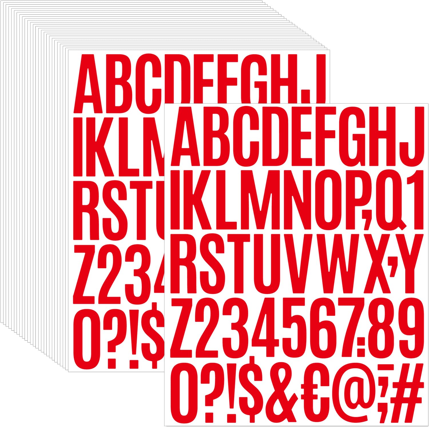 Photo 1 of 1400 Pcs 28 Sheets 2 Inch Letter and Number Stickers Self Adhesive Vinyl Waterproof Mailbox Numbers Stickers for Scrapbooking Crafts?Mailbox,Window,lockers, Home,Craft, Arts, DIY (Red)